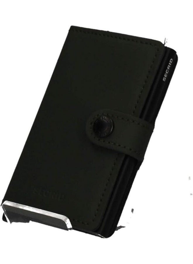Secrid Mini Wallet Matte Leather With Rfid Safe Card Case (Matte Green Black), Matte Green Black, Matte - Image 2